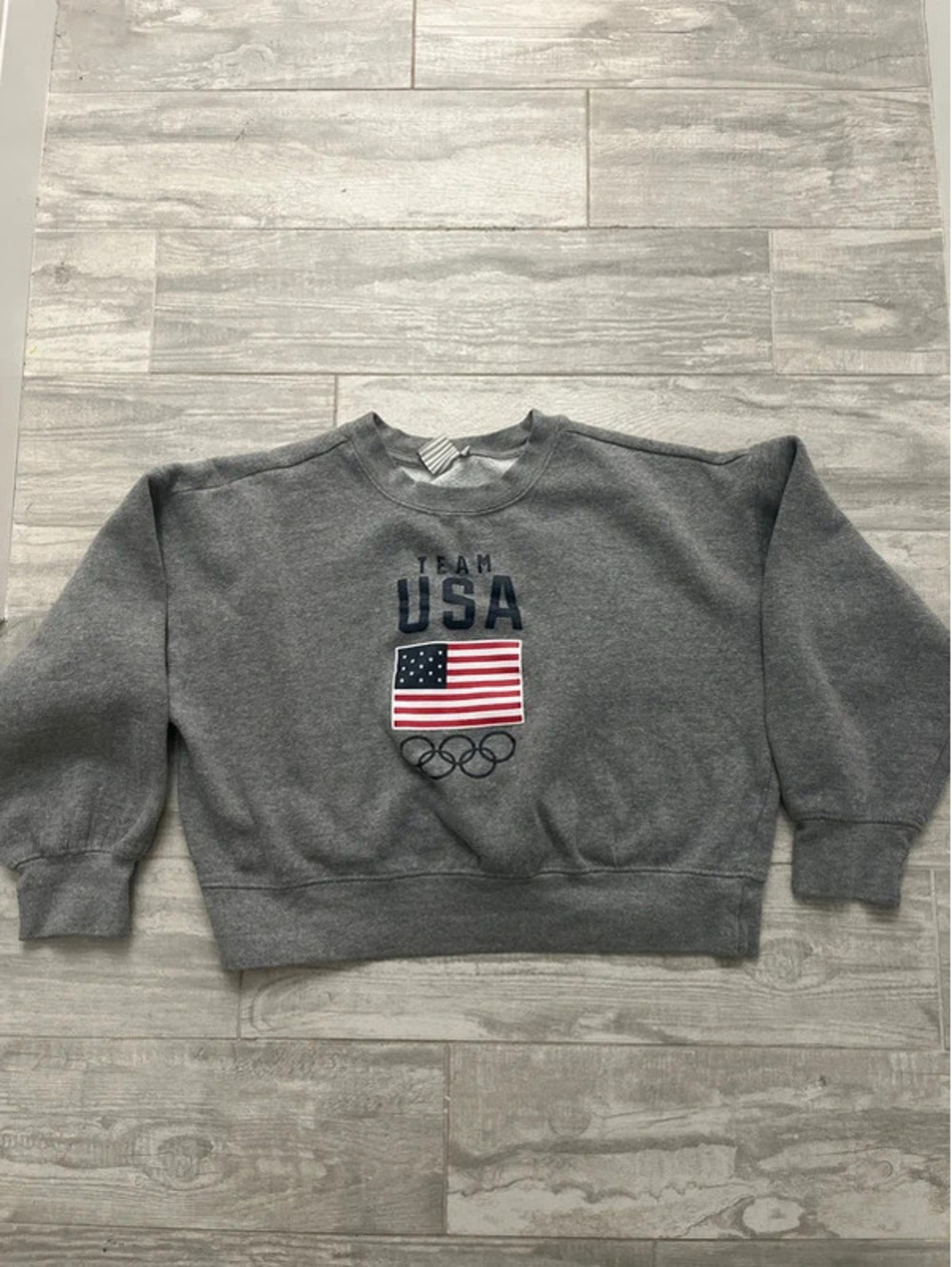 Team USA Gray Cropped Sweatshirt